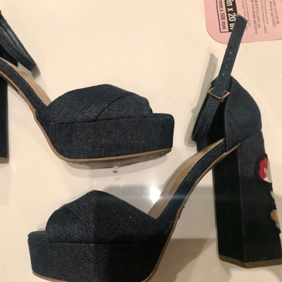 Denim platform sandals Size 38 - BRAND NEW - Picture 1 of 5